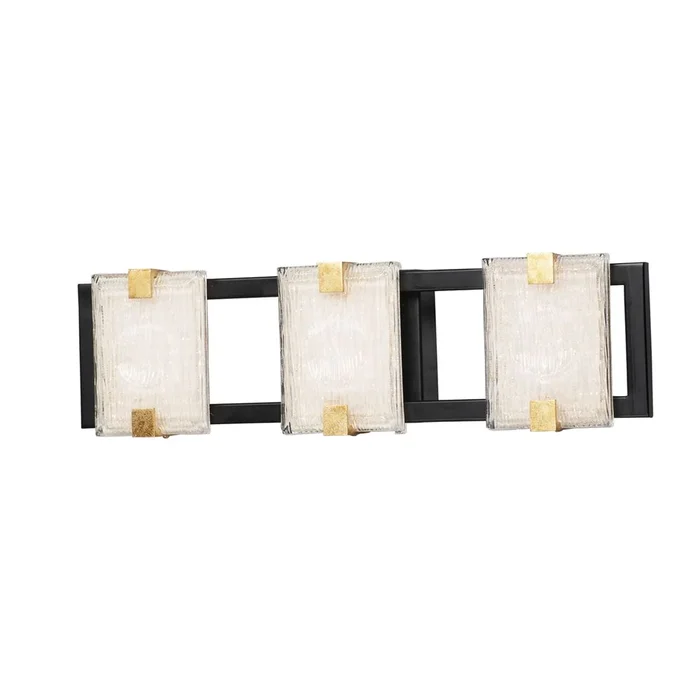 Maxim Radiant 3-LT LED Bath Vanity Light – Black / Gold Leaf – 39532CYBKGL