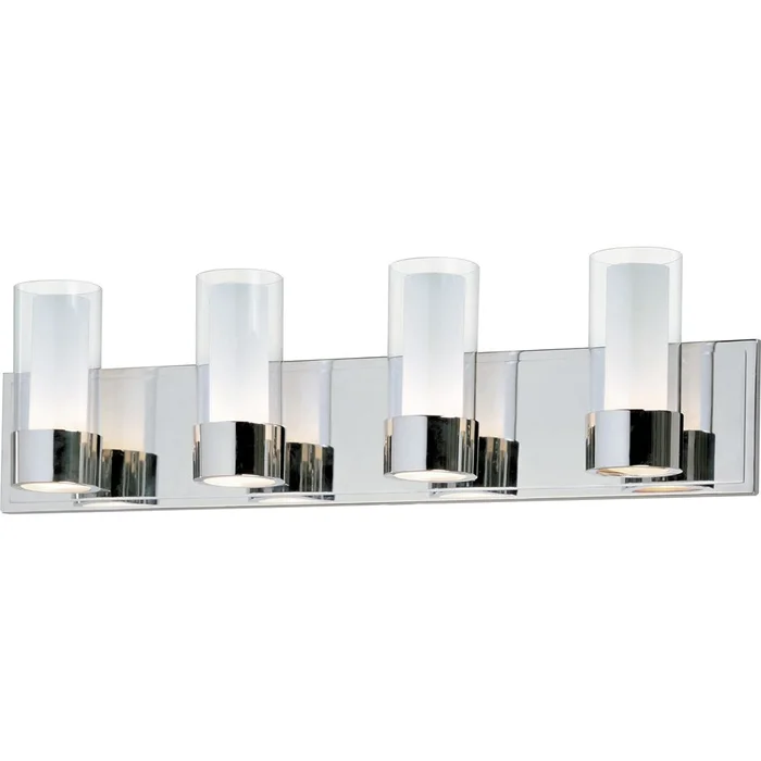 Maxim Silo 4-LT Bath Vanity Light w/ LED Bulbs – Polished Chrome – 23074CLFTPC/BUL