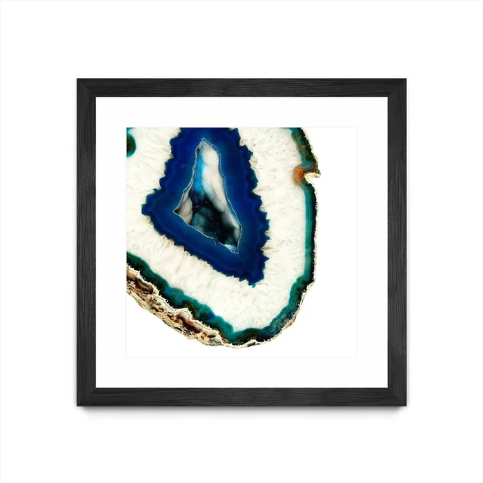 Mediterranean Agate A Matted and Framed Black 30×30 Wall Art|uvre dart murale encadre noire et mate Mediterranean Agate A 30×30
