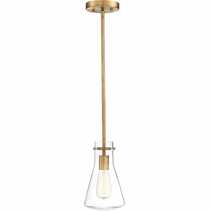 Meridian M70063NB Modern Natural Brass Mini Pendant Hanging Light