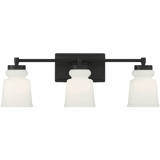 Meridian M80058MBK Matte Black 3-Light Bathroom Light Sconce