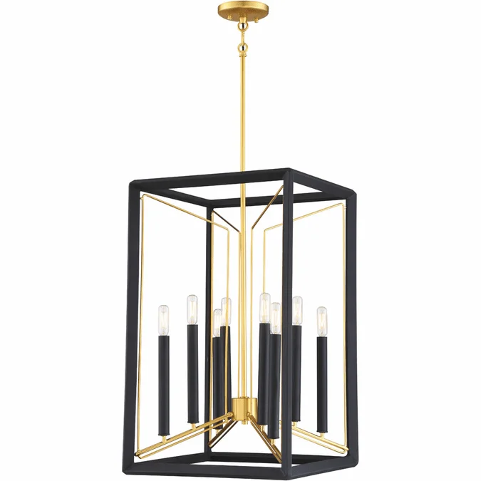 Metropolitan N7858-707 Sable Point Modern Sand Coal With Honey Gold Accents Foyer Light Fixture
