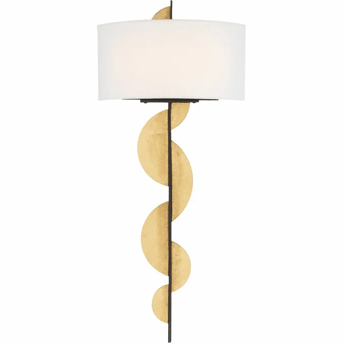 Metropolitan N7920-682-L Navia Contemporary Sand Coal & Ardent Gold Leaf LED Wall Sconce