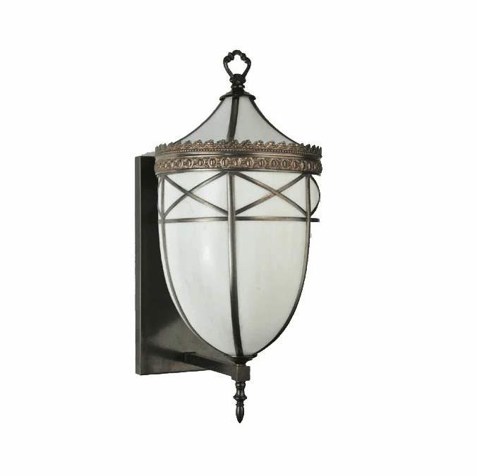 Meyda Custom 109140 Borough Hall Craftsman Brown Exterior Lamp Sconce