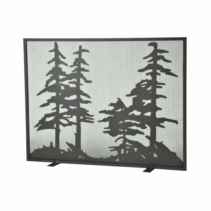 Meyda Custom 111045 Tall Pines Country Wrought Iron Fireplace Screen