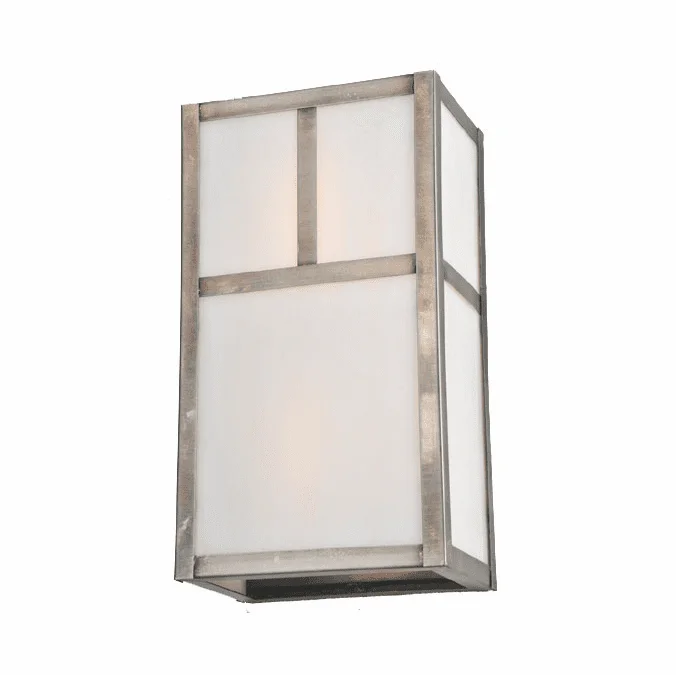 Meyda Custom 111140 Hyde Park T Mission Antique Nickel Finish Craftsman Sconce Lighting – 12 Inches Tall