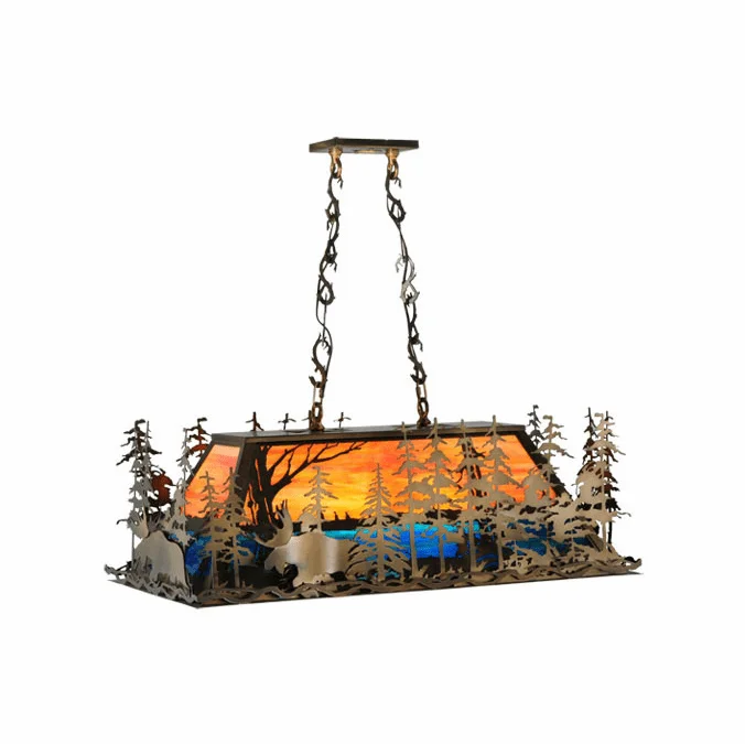 Meyda Custom 139921 Moose at Dusk Country Kitchen Island Light Fixture