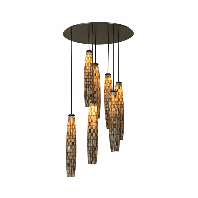 Meyda Custom 143750 Checkers Tiffany Timeless Bronze Multi Pendant Lighting Fixture