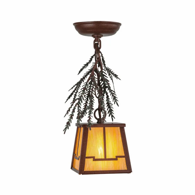 Meyda Custom 145280 Pine Branch Rust Mini Ceiling Light Pendant