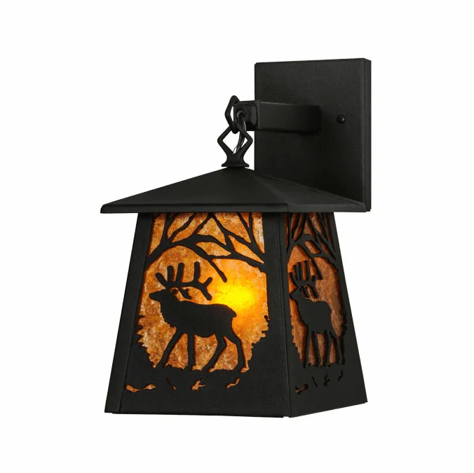 Meyda Custom 149299 Elk at Dawn Rustic Wall Mounted Lamp