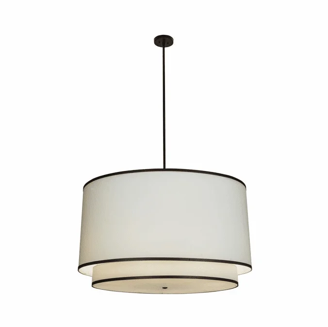 Meyda Custom 153491 Cilindro White Black Drop Ceiling Lighting