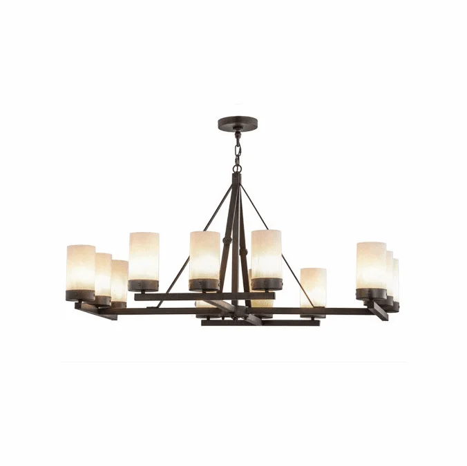 Meyda Custom 154636 Parker Classic Rust / Alabaster Acrylic Hanging Chandelier