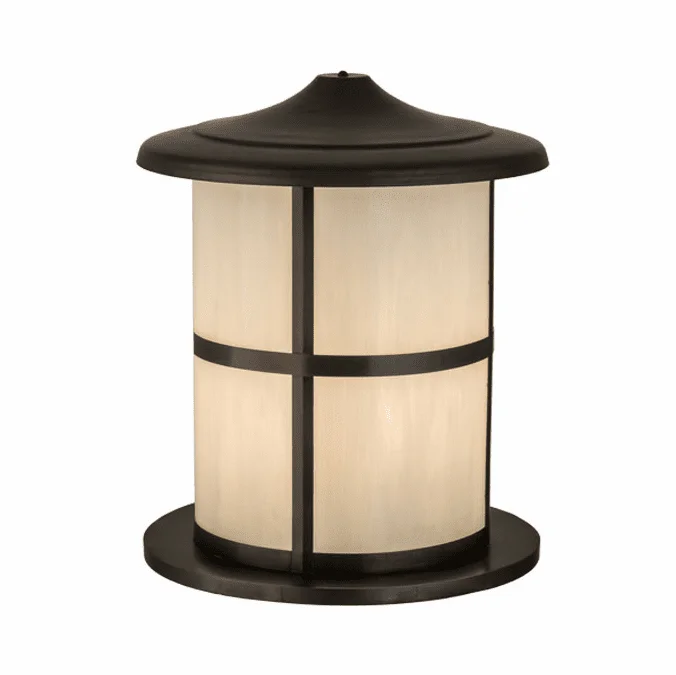 Meyda Custom 161563 Fulton Double Bar Mission Craftsman / White(Ca)Glass Exterior Pier Mount