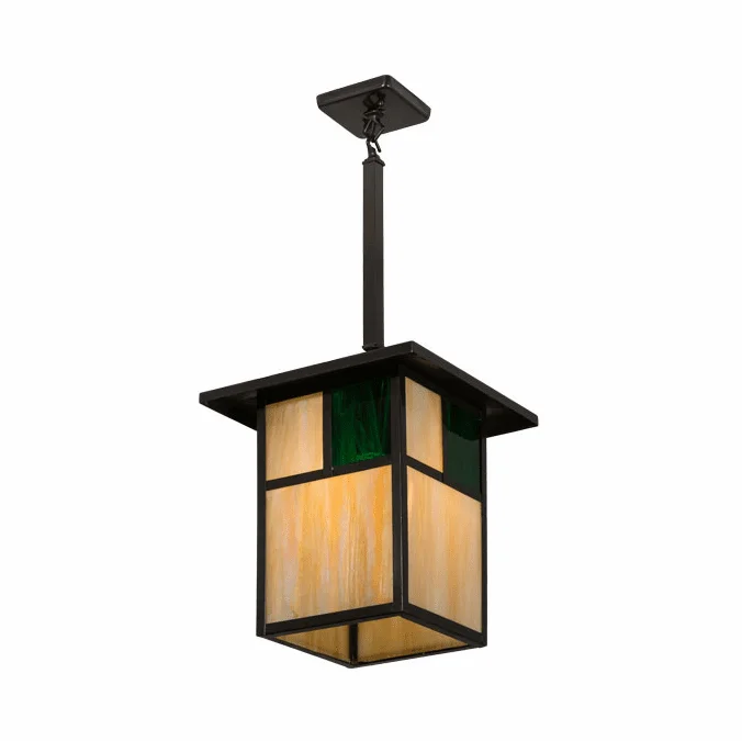 Meyda Custom 163087 Hyde Park T Mission Mission Green Brown Exterior Lighting Pendant