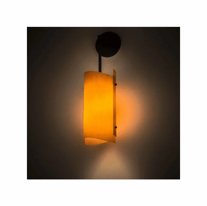 Meyda Custom 170137 Vortex Modern Gilded Tobacco Wall Sconce Lighting