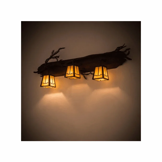 Meyda Custom 181549 Pine Branch Rustic Cafe Noir Halogen Vanity Lighting