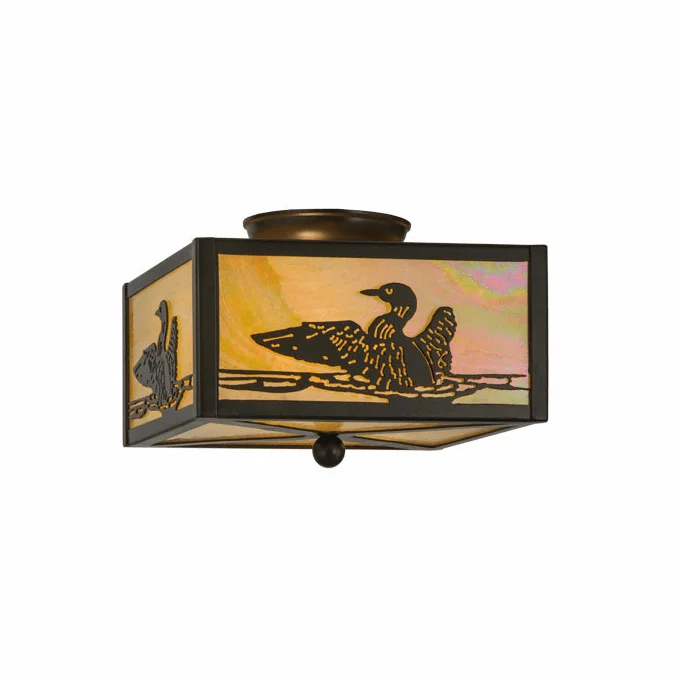 Meyda Custom 18793 Loon Rustic Timeless Bronze / Bai Flush Mount Lighting