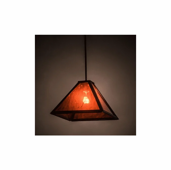 Meyda Custom 195195 Mission Modern Mahogany Bronze Drop Ceiling Light Fixture