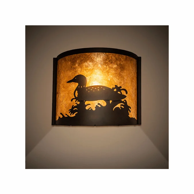 Meyda Custom 210343 Loon Oil Rubbed Bronze Lamp Sconce