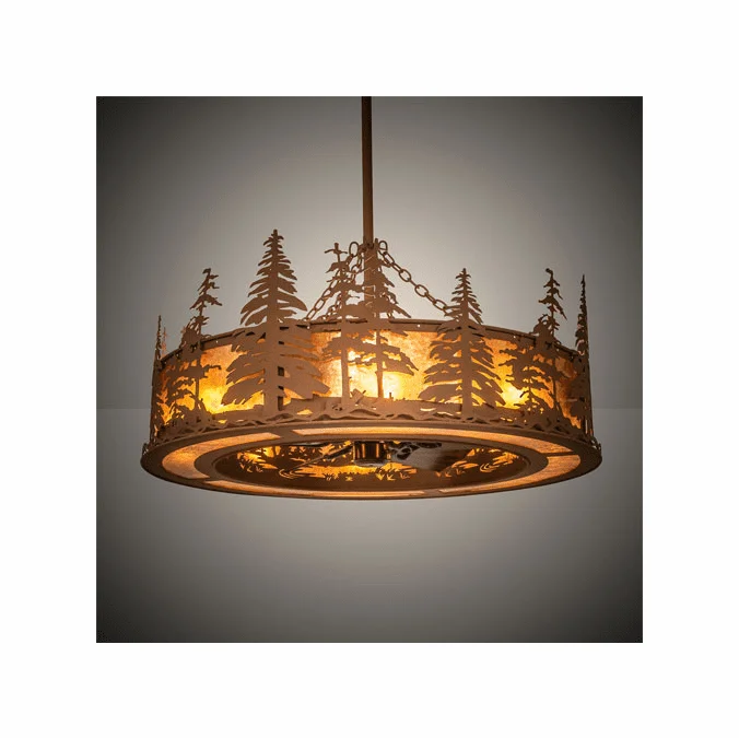 Meyda Custom 213837 Tall Pines Oil Rubbed Bronze Ceiling Fan Light Fixture