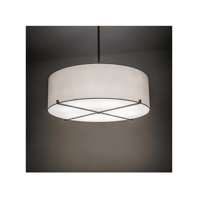 Meyda Custom 214020 Cilindro Modern Nickel LED Drum Ceiling Light Pendant