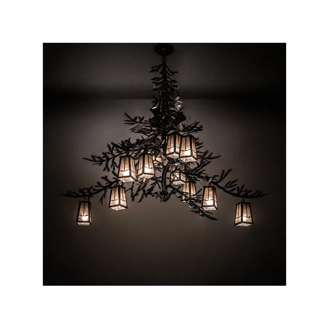 Meyda Custom 220711 Pine Branch Country Timeless Bronze / Cafe-Noir LED Ceiling Chandelier