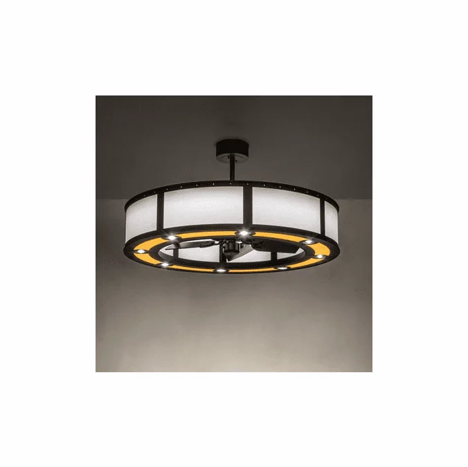 Meyda Custom 226750 Smythe Craftsman Mahogany Bronze LED Ceiling Fan