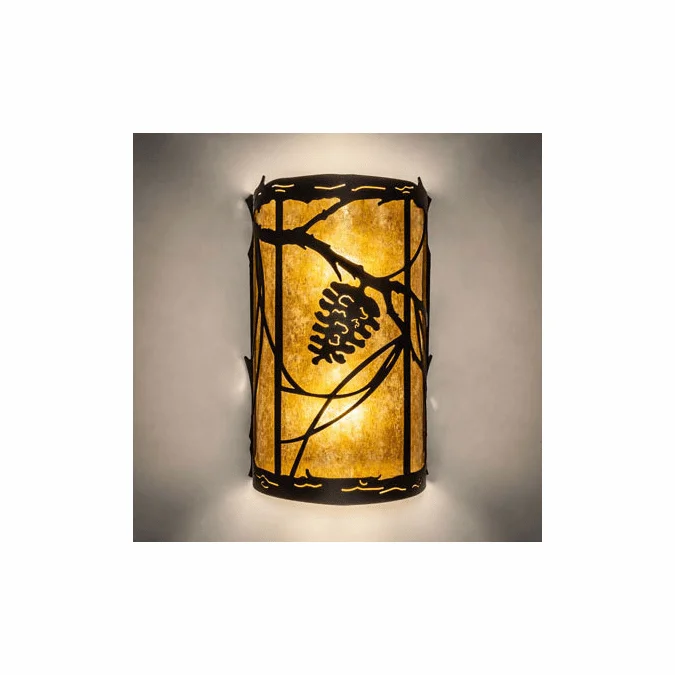 Meyda Custom 230825 Whispering Pines Oil Rubbed Bronze Wall Light Fixture