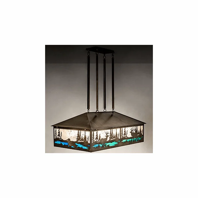 Meyda Custom 239173 Elk at Lake Rustic Antique Copper Kitchen Island Lighting