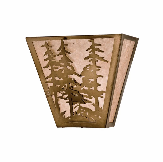 Meyda Custom 23937 Tall Pines Antique Copper Finish 13″ Wide Wall Light Sconce
