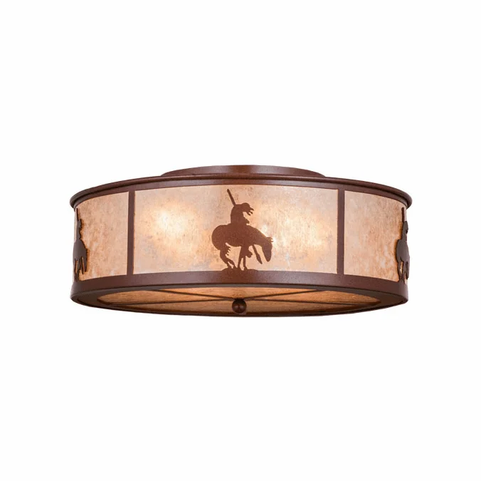 Meyda Custom 24461 Trails End Rust Flush Mount Lighting