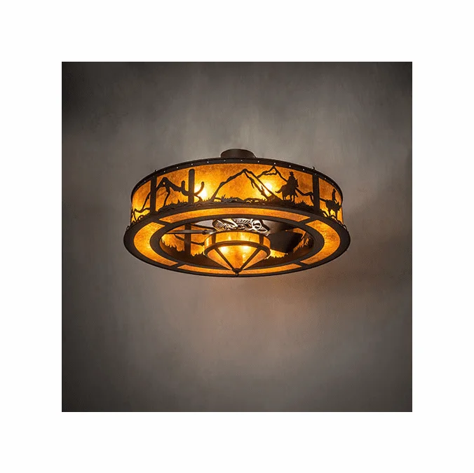 Meyda Custom 246069 Duke Rustic Oil Rubbed Bronze Flush Mount Lighting
