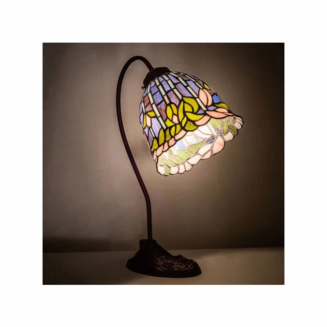 Meyda Custom 247789 Tiffany Flowering Lotus Tiffany Mahogany Bronze Craft Lamp