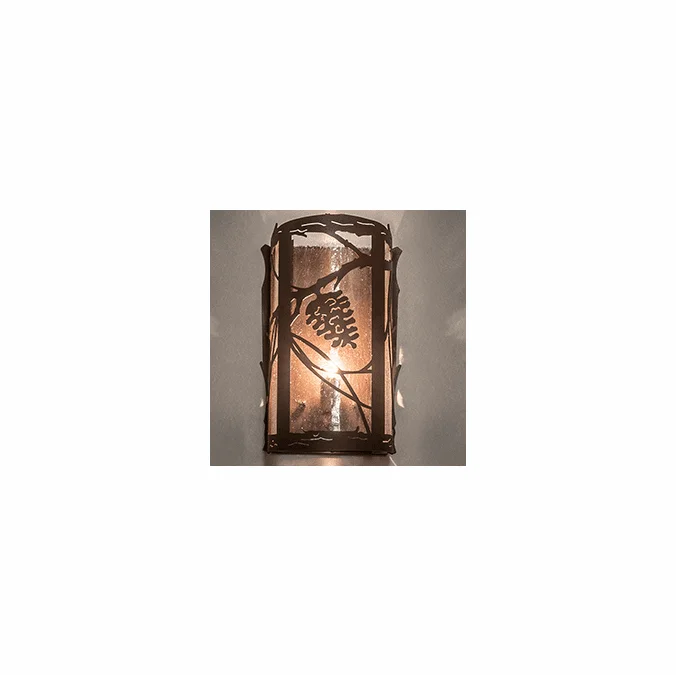 Meyda Custom 250106 Whispering Pines Country Wrought Iron Wall Lighting Sconce