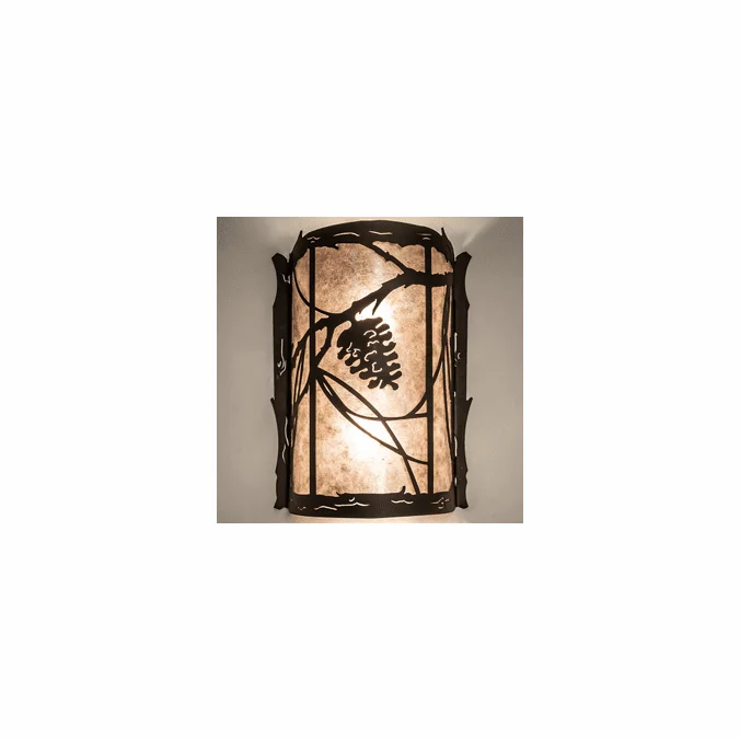 Meyda Custom 250481 Whispering Pines Rustic Oil Rubbed Bronze Wall Sconce Light