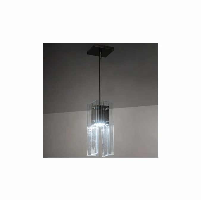 Meyda Custom 253891 Shutter Modern Nickel LED Mini Pendant Lamp