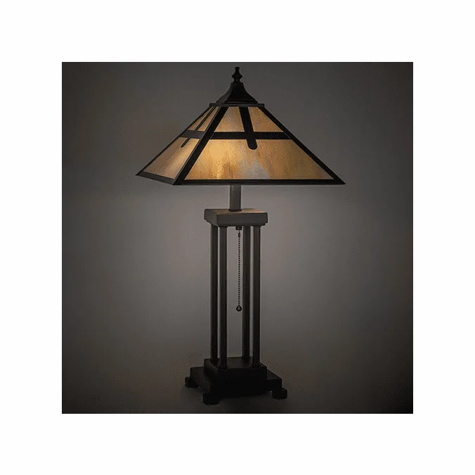 Meyda Custom 262041 Cross Mission Craftsman Mahogany Bronze Table Lamp