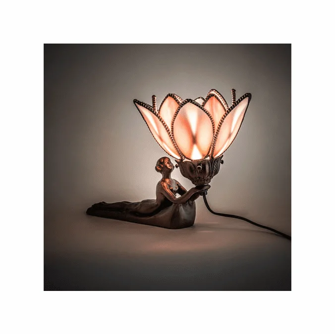 Meyda Custom 27137 Bud Tiffany Mahogany Bronze Table Lighting
