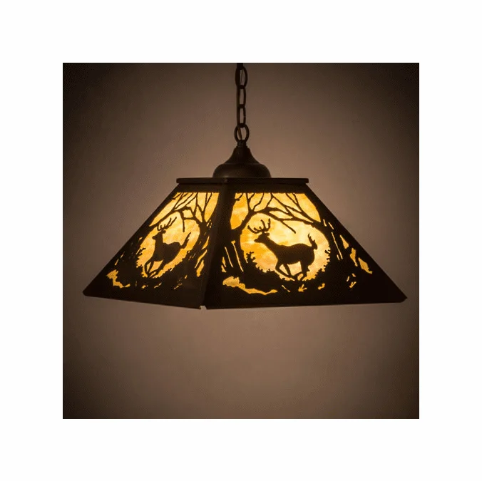 Meyda Custom 27902 Deer at Dawn Rustic Antique Copper Pendant Lamp