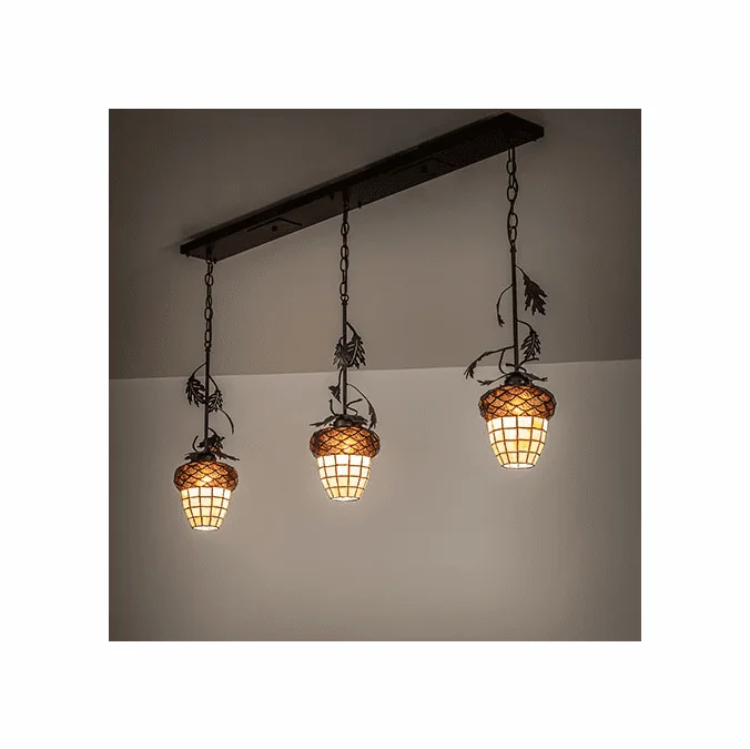 Meyda Custom 279698 Oak Leaf & Acorn Multi Pendant Lighting Fixture