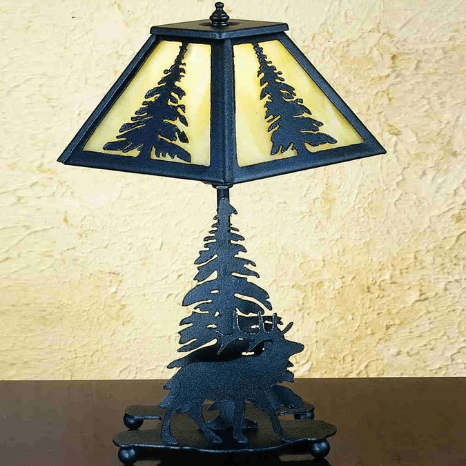 Meyda Custom 31396 Lone Elk Country Table Lamp Lighting