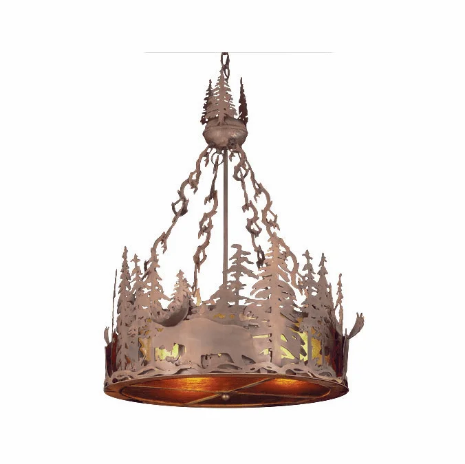 Meyda Custom 50173 Moose at Dusk Country Rust Hanging Pendant Light