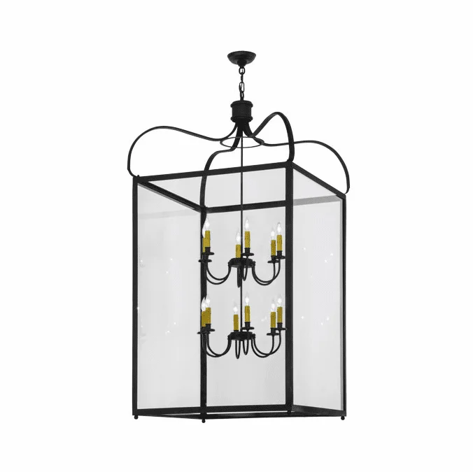 Meyda Custom 67716 Rennes Charred Iron Foyer Lighting