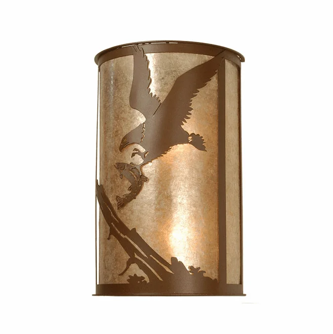 Meyda Custom 81493 Strike of the Eagle Rustic Rust Wall Lighting Fixture