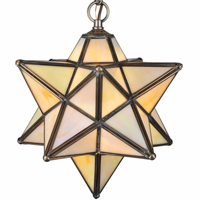 Meyda Lighting 12123 Moravian Star Modern Antique Mini Pendant Hanging Light
