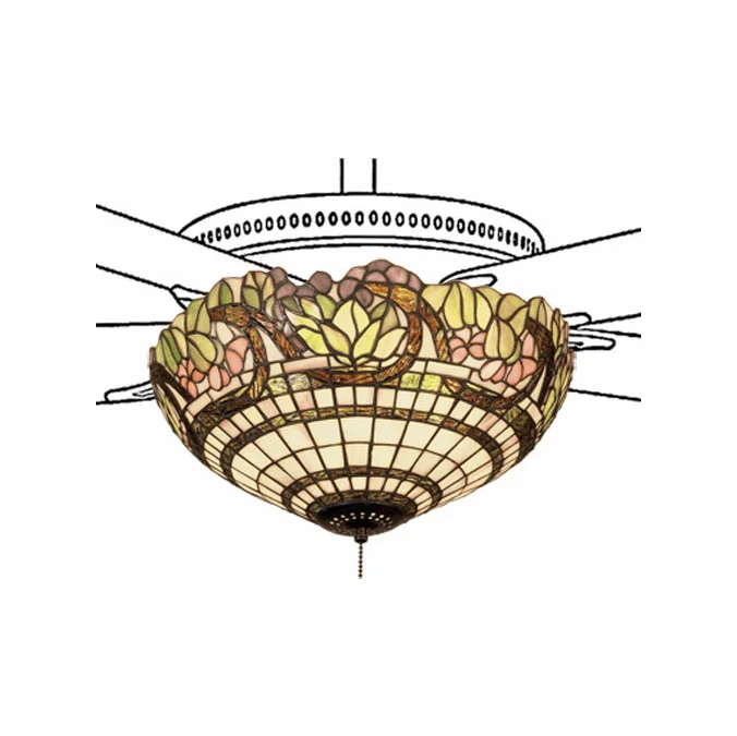 Meyda Lighting 12706 Handel Grapevine Tiffany Fan Light Fixture