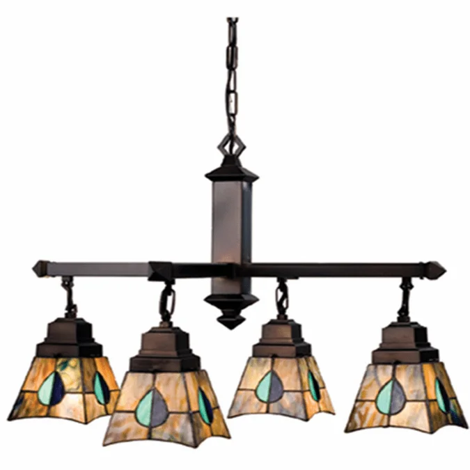 Meyda Lighting 24269 Mackintosh Leaf Tiffany Chandelier Lamp