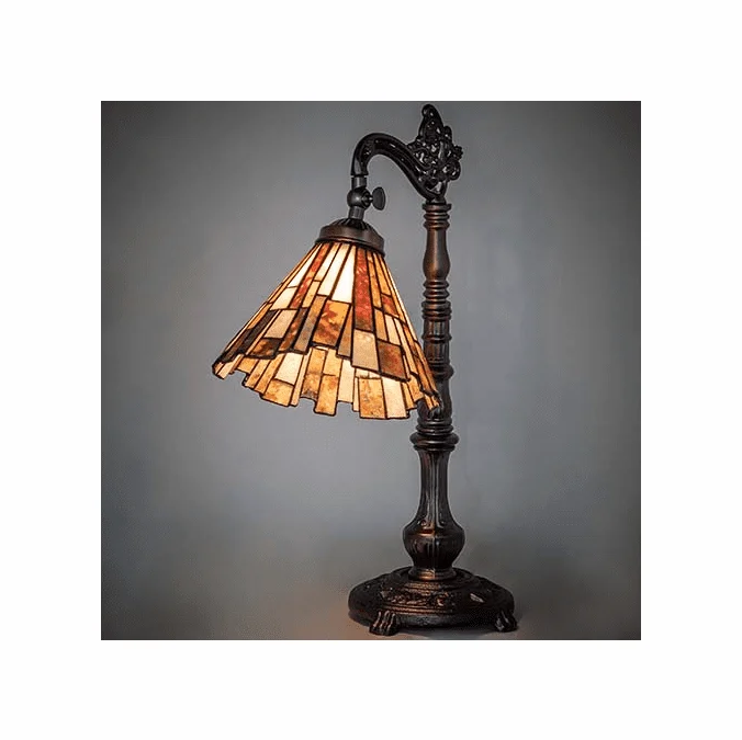 Meyda Lighting 244785 Delta Tiffany Mahogany Bronze Desktop Lamp