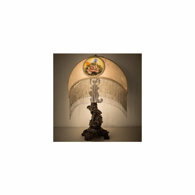 Meyda Lighting 254237 Reverse Painted Traditional Antique and Mahogany Bronze Table Lamp Lighting