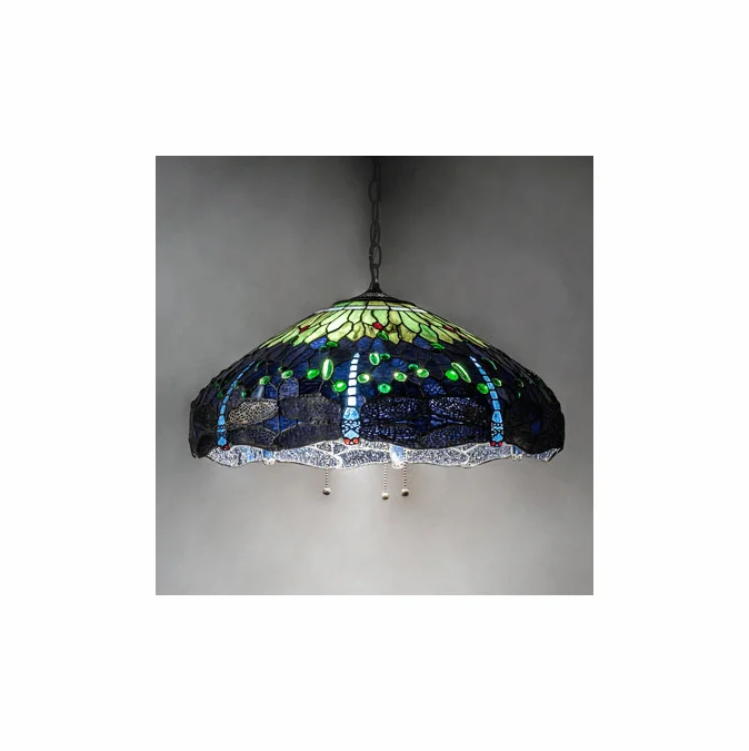 Meyda Lighting 26214 Tiffany Hanginghead Dragonfly Tiffany Mahogany Bronze Pendant Lighting